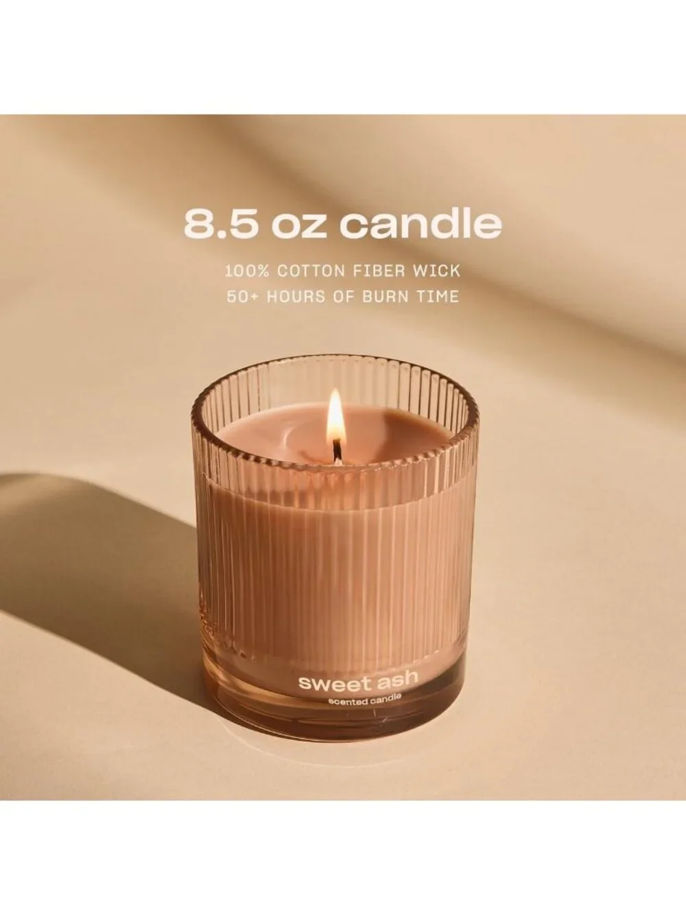 Earthy Sweet Scented Candle, 50+ Hours Burn, Vegan Soy Wax, Non-Toxic, 8.5 oz